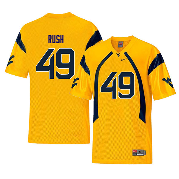 NCAA Men's Nick Rush West Virginia Mountaineers Yellow #49 Nike Stitched Football College Throwback Authentic Jersey CB23M46SP